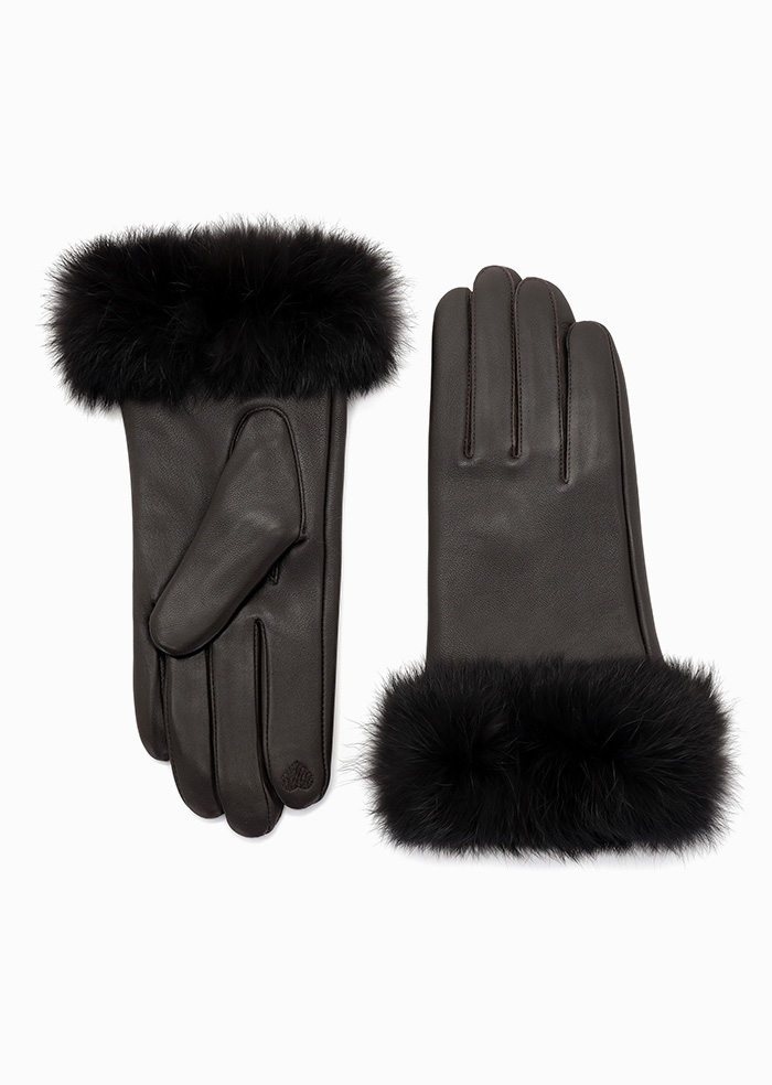 Bastille Fur Patch Gloves (Brown)