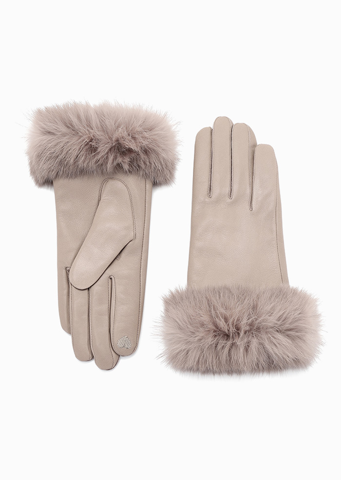 Bastille Fur Patch Gloves (Ivory)